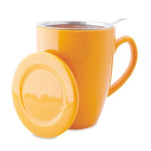 `Plint` Orange Mug 300ml with Strainer