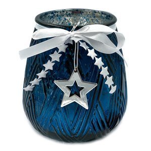 Lampion szklany `Blue Christmas`