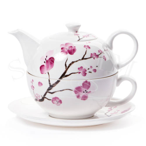 `Kwitnąca Wiśnia` Zestaw Tea For One 500ml ze spodkiem
