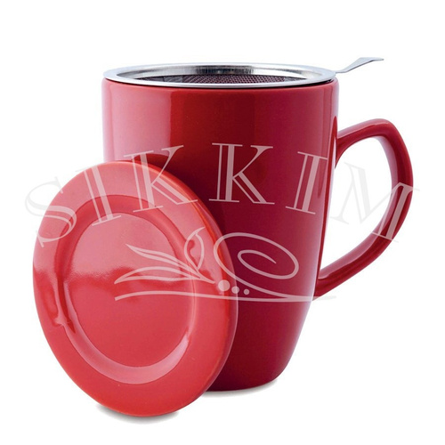 `Plint` Red Mug 300ml with Strainer