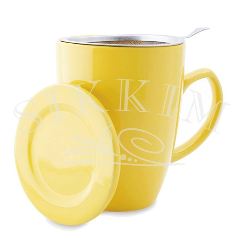 `Plint` Yellow Mug 300ml with Strainer